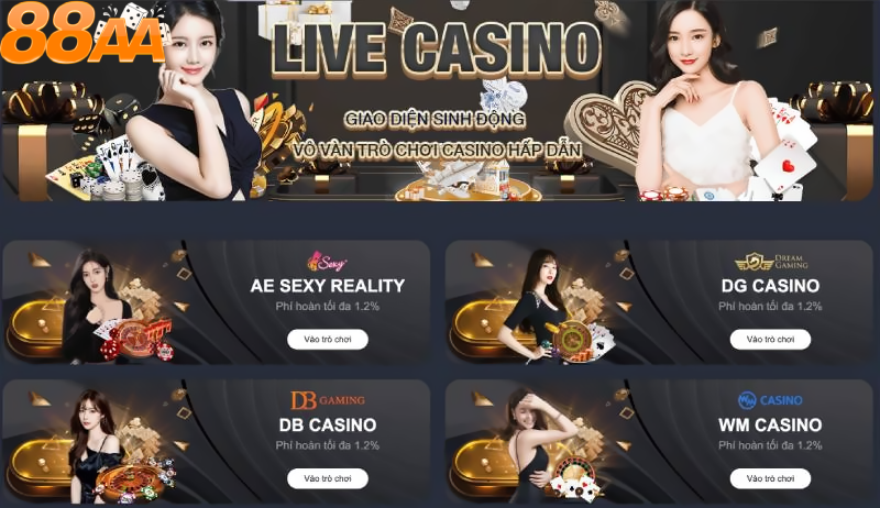 Các loại trò chơi phổ biến tại casino 88aa